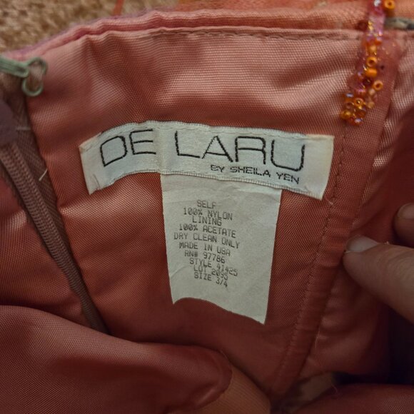 3/4 (fits modern 00) Customized Y2K Vintage De Laru Pink/Orange Tulle Gown Dress - Picture 4 of 7